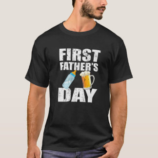 Verontwaardigde eerste Vaderdag Beer Baby Bottle D T-shirt