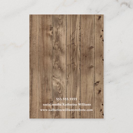 Veroorbaar beeldscherm| Robuust hout en Bourgogne Visitekaartje (Achterkant)