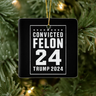 Veroordeelde Misdadiger 4 juli Trump 2024 Keramisch Ornament