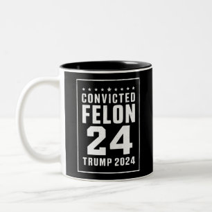 Veroordeelde Misdadiger 4 juli Trump 2024 Tweekleurige Koffiemok