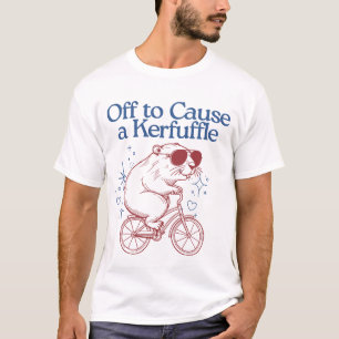 Veroorzaakt een Kerfuffle Funny Beaver op een fiet T-shirt