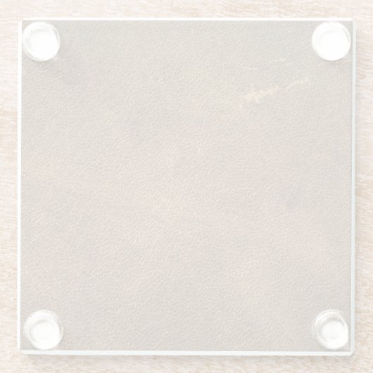 Verouderd bruin leer: klassieke textuur glazen onderzetter (Achterkant)