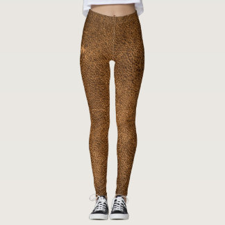 Verouderd bruin leer: klassieke textuur leggings