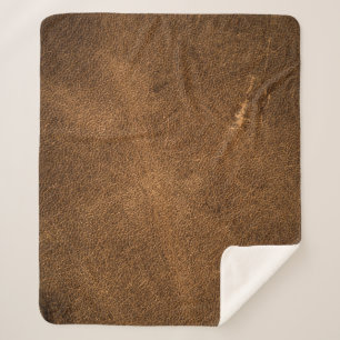Verouderd bruin leer: klassieke textuur sherpa deken