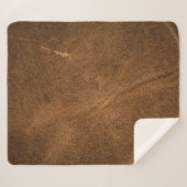 Verouderd bruin leer: klassieke textuur sherpa deken (Voorkant (horizontaal))