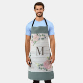 Verouderd hout Bloemen All-Over Print Schort (Gedragen)