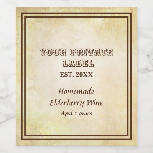  verouderd perkamentwijn uw eigen label wijn etiket (Enkel label)