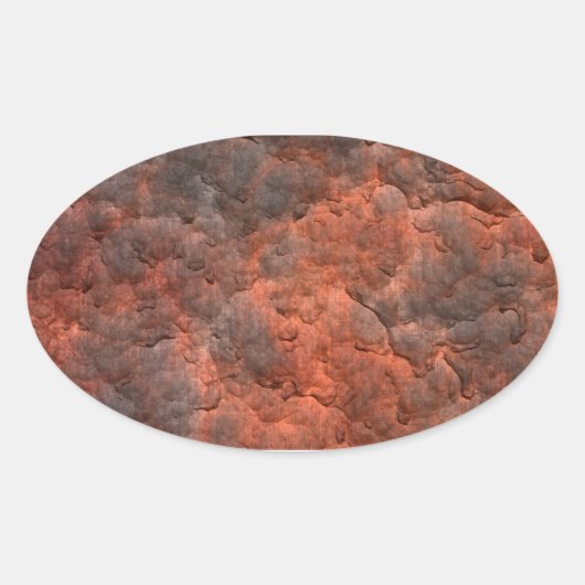 Verouderd roest metaal ovale sticker (Voorkant)
