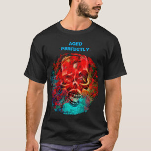 Verouderd tot in de puntjes. Schedel ontwerp T-shirt