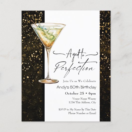 Verouderd tot Perfect 80th Birthday Invitation (Voorkant)