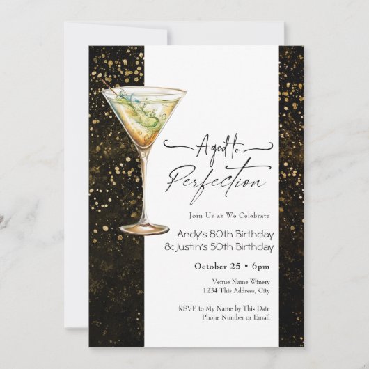 Verouderd tot Perfect Double Adult Verjaardag uitn Kaart (Voorkant)