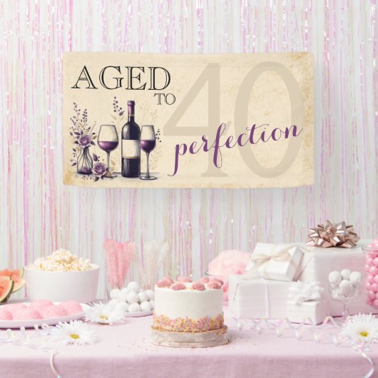 Verouderd tot perfectie 40e verjaardag spandoek (Feest)