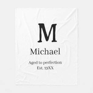 Verouderd tot perfectie est. 19XX monogram naam le Fleece Deken