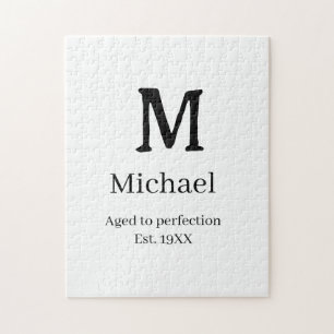 Verouderd tot perfectie est. 19XX monogram naam le Legpuzzel