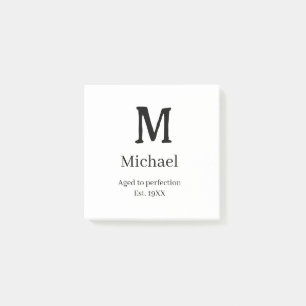Verouderd tot perfectie est. 19XX monogram naam le Post-it® Notes