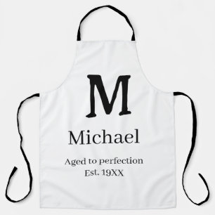 Verouderd tot perfectie est. 19XX monogram naam le Schort
