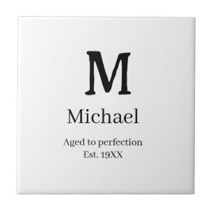 Verouderd tot perfectie est. 19XX monogram naam le Tegeltje