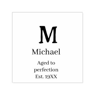 Verouderd tot perfectie est. 19XX monogram naam le Zelfinktende Stempel