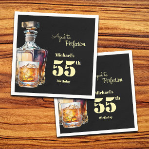 Verouderd tot perfectie Heren 55e Whisky Verjaarda Servet