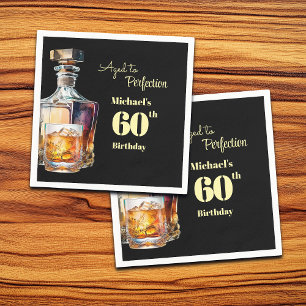 Verouderd tot perfectie Heren 60ste Whiskey Verjaa Servet