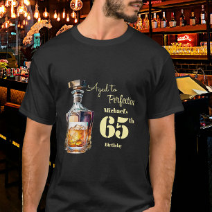 Verouderd tot perfectie Heren 65e Whiskey-verjaard T-shirt