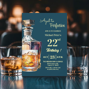 Verouderd tot perfectie Mannen 22ste Whiskey Verja Kaart