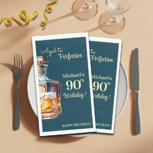 Verouderd tot perfectie Mannen 90ste Whiskey Verja Servet