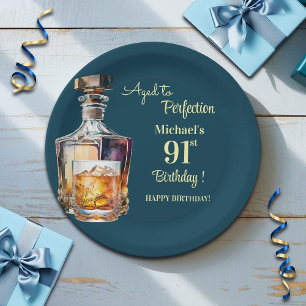 Verouderd tot perfectie Mannen 91ste Whiskey Verja Papieren Bordje