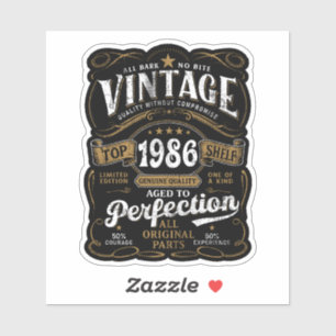 Verouderd Tot Perfectie Vintage 1986 Verjaardag 40 Sticker