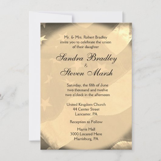 Verouderde Amerikaanse uitnodigingen over het huwe (Voorkant)