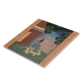 Verouderde azijn op een tijgerhuid buiten een buil tegeltje (Zijkant)