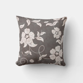 Verouderde  bruine bloemen kussen