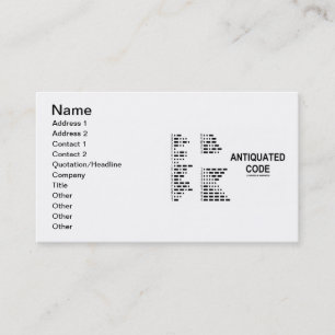 Verouderde code (International Morse Code) Visitekaartje