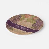 Verouderde druif wijngaard bruiloft receptie Decor Papieren Bordje (Gekanteld)