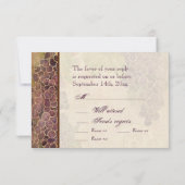 Verouderde druif wijngaard bruiloft RSVP Respons K Kaartje (Achterkant)