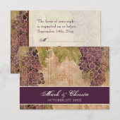 Verouderde druif wijngaard bruiloft RSVP Respons K Kaartje (Voorkant / Achterkant)