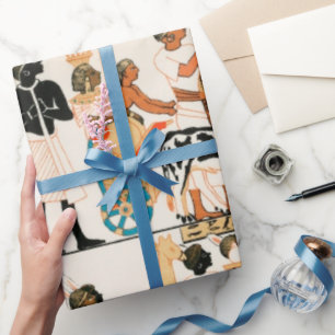 Verouderde Egyptische kunstschildpad Verpakt papie Cadeaupapier