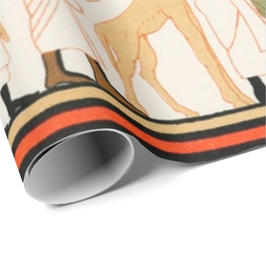 Verouderde Egyptische kunstschildpad Verpakt papie Cadeaupapier (Rol Hoek)