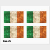 verouderde en bekrast vlag van Ierland Rechthoekige Sticker (Vel)