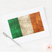 verouderde en bekrast vlag van Ierland Rechthoekige Sticker (Envelop)