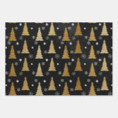 Verouderde kerstbomen inpakpapier vel (Voorkant 3)