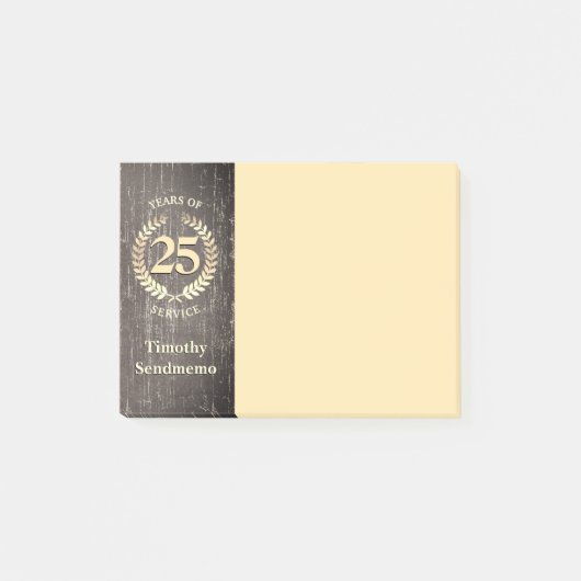 Verouderde lauweren aangepaste jaar werknemer jubi post-it® notes (Voorkant)