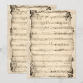 Verouderde Muzieknoten Uitnodiging Achtergrond | A (Voorkant / Achterkant)