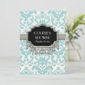 Verouderde Noodlijdende Damast Silver Bling Look B Kaart (Staand voorkant)