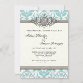 Verouderde Noodlijdende Damast Silver Bling Look B Kaart (Achterkant)