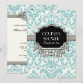 Verouderde Noodlijdende Damast Silver Bling Look B Kaart (Voorkant / Achterkant)