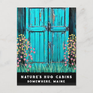 *~* Verouderde noodlijdende houten deur AP49 QR Feestdagenkaart