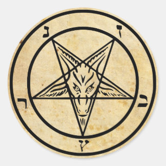 Verouderde papieren Baphomet Stickers