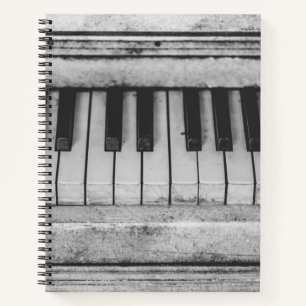 Verouderde piano notitieboek