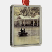  Verouderde Rowboot Foto van Central Park Metalen Ornament (Rechts)